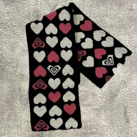 Y2k roxy heart print reversible scarf - Picture 1 of 6